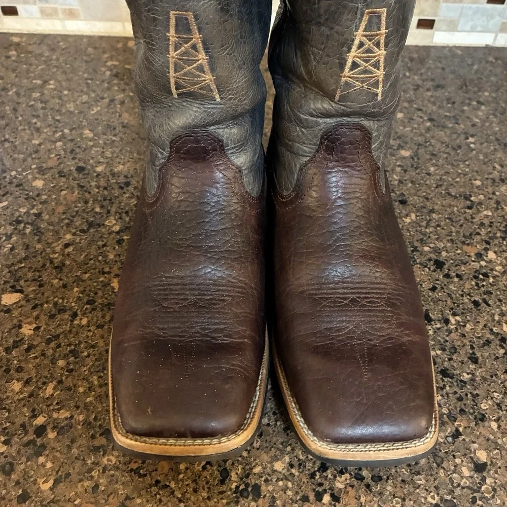 Twisted‎ X Youth 6M Boots Cognac Blue Western Square Toe Oil Rig Work Cowboy